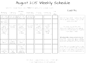 pilates schedule